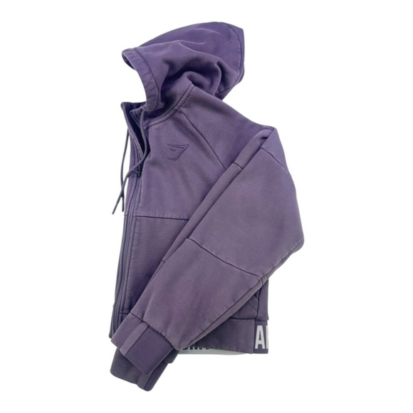 Gymshark GS Power Cropped Zip Hoodie Slate Lavender XL - Picture 4 of 13